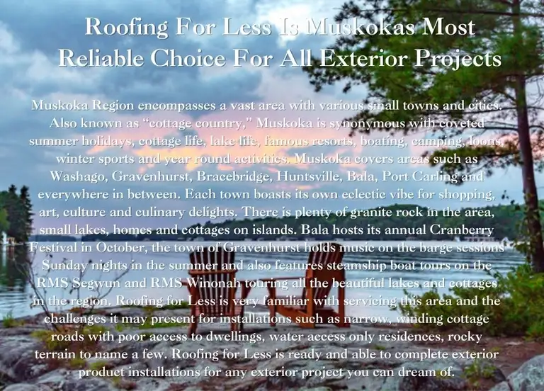 Roofing For Less project in Muskoka